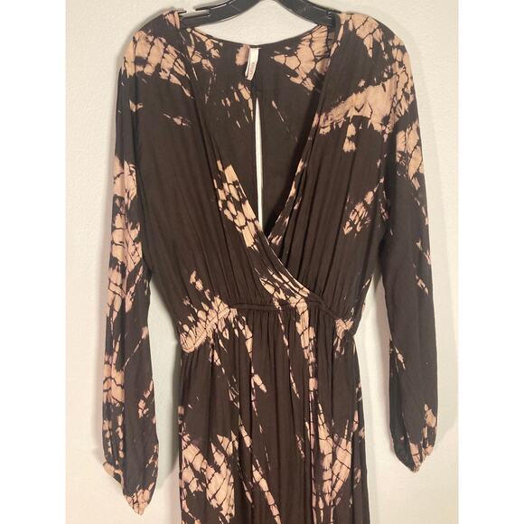 Elan Maxi Dress Shibori Dyed Beach Coverup Sheer ~ Lux Summer Days ~ Sz L - Picture 5 of 9